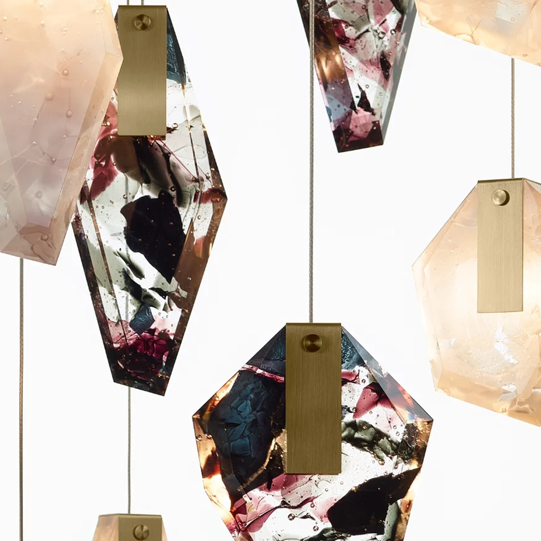 Colorful abstract hanging pendant lights