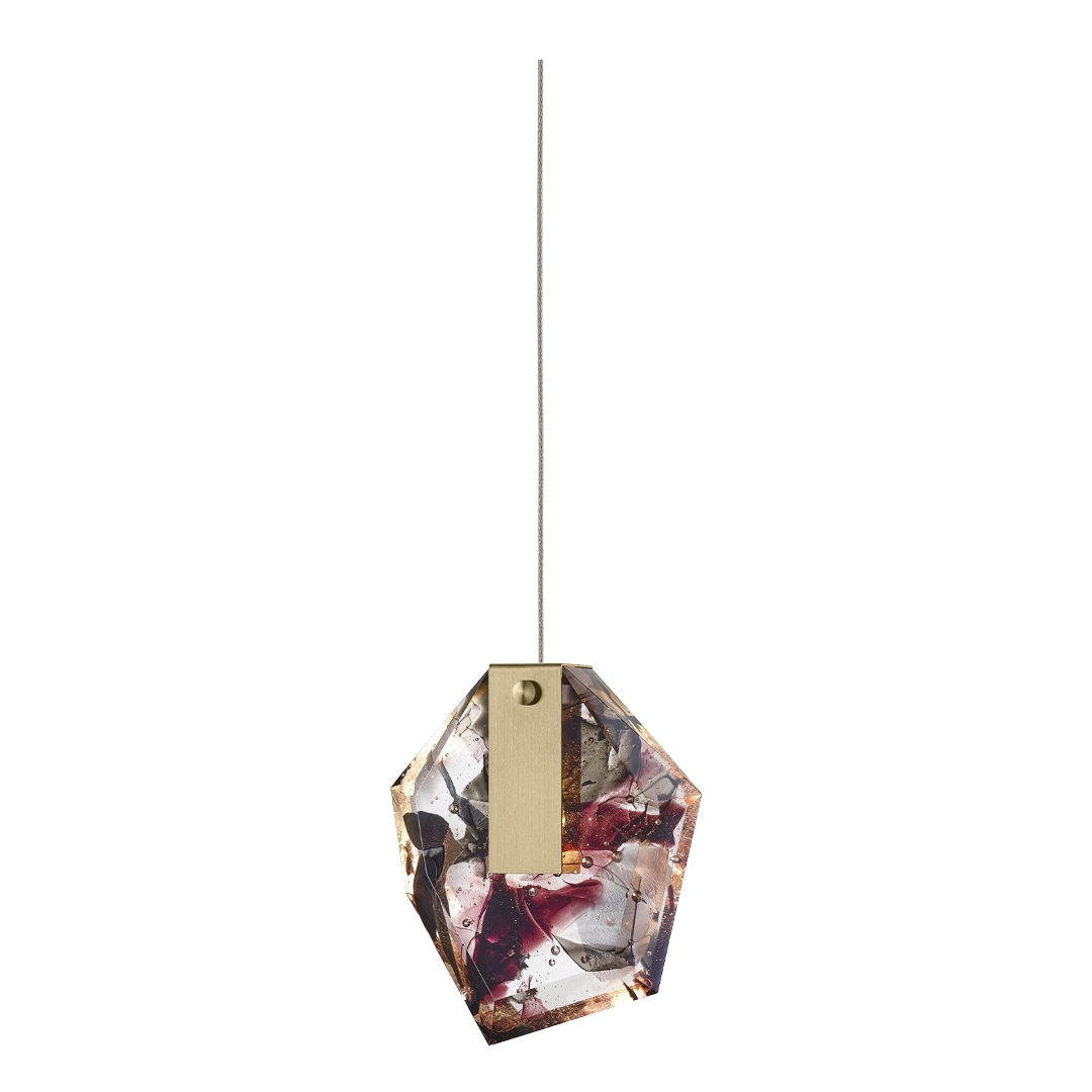 Colorful abstract geometric hanging pendant light