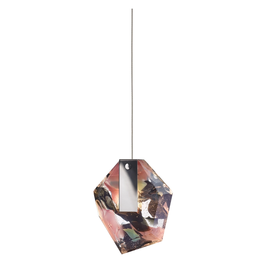 Colorful geometric pendant light isolated on white