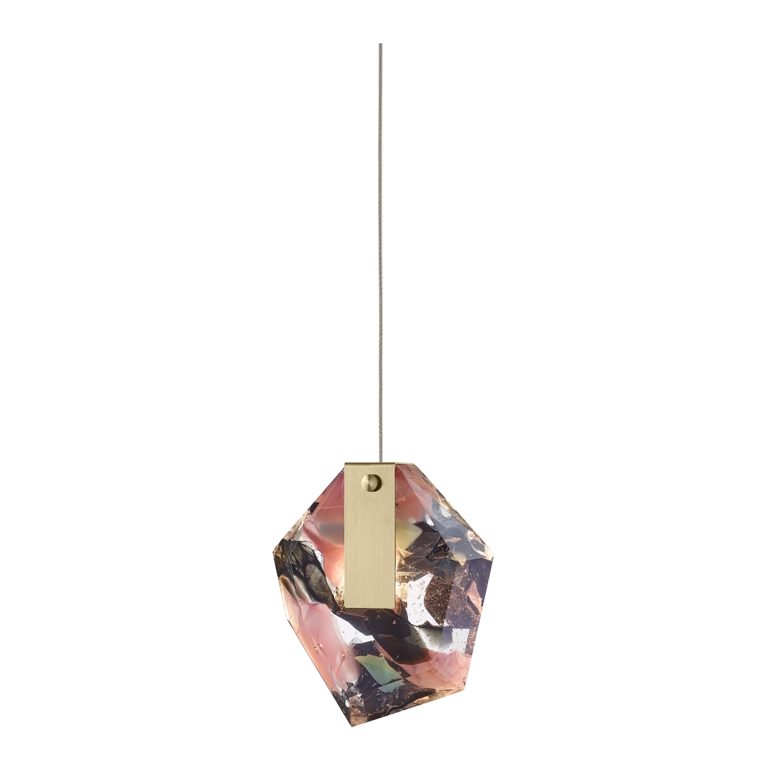 Colorful geometric pendant light isolated on white
