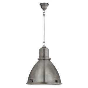Industrial metal pendant light fixture.