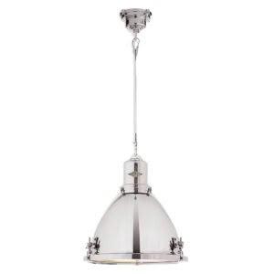 Silver industrial-style pendant ceiling light