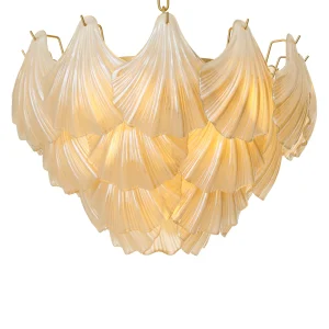 Elegant pleated gold chandelier