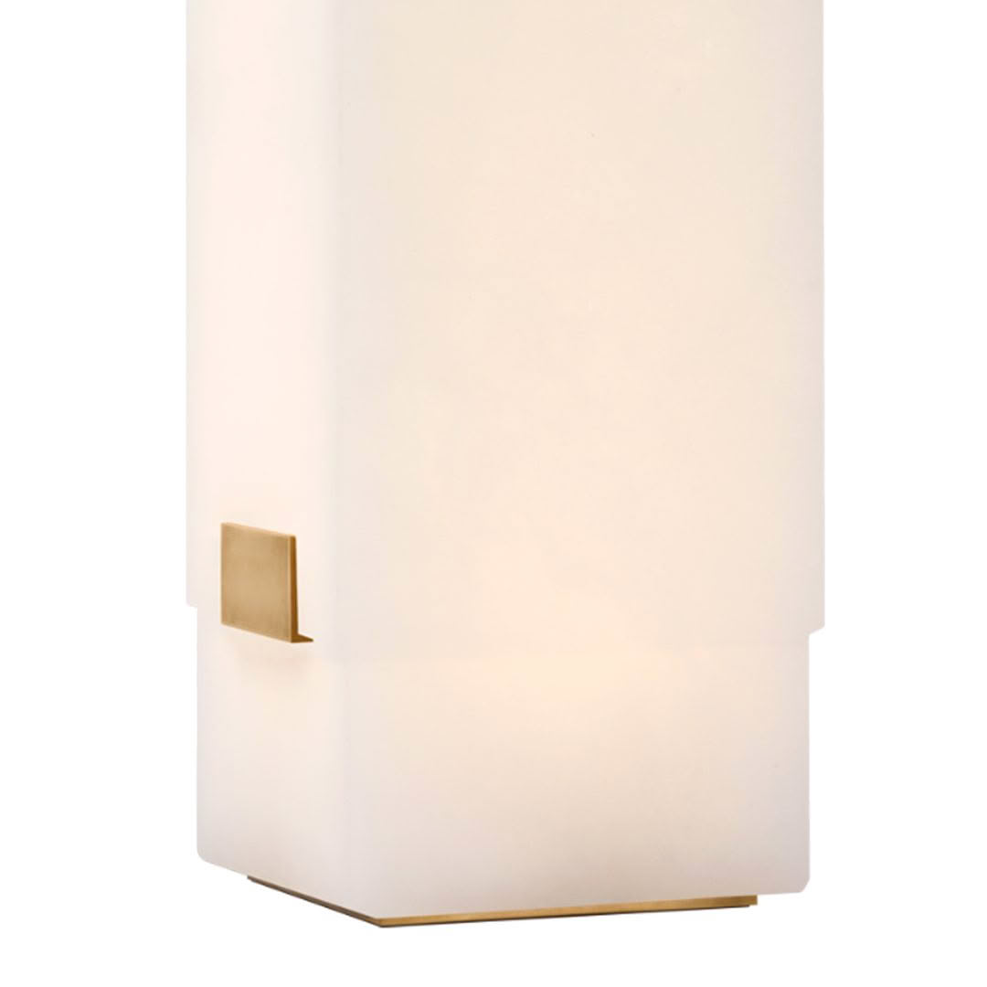 Minimalist white rectangular wall lamp with gold accents