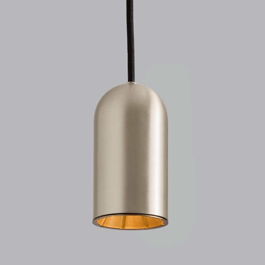 Modern hanging pendant light with metallic finish