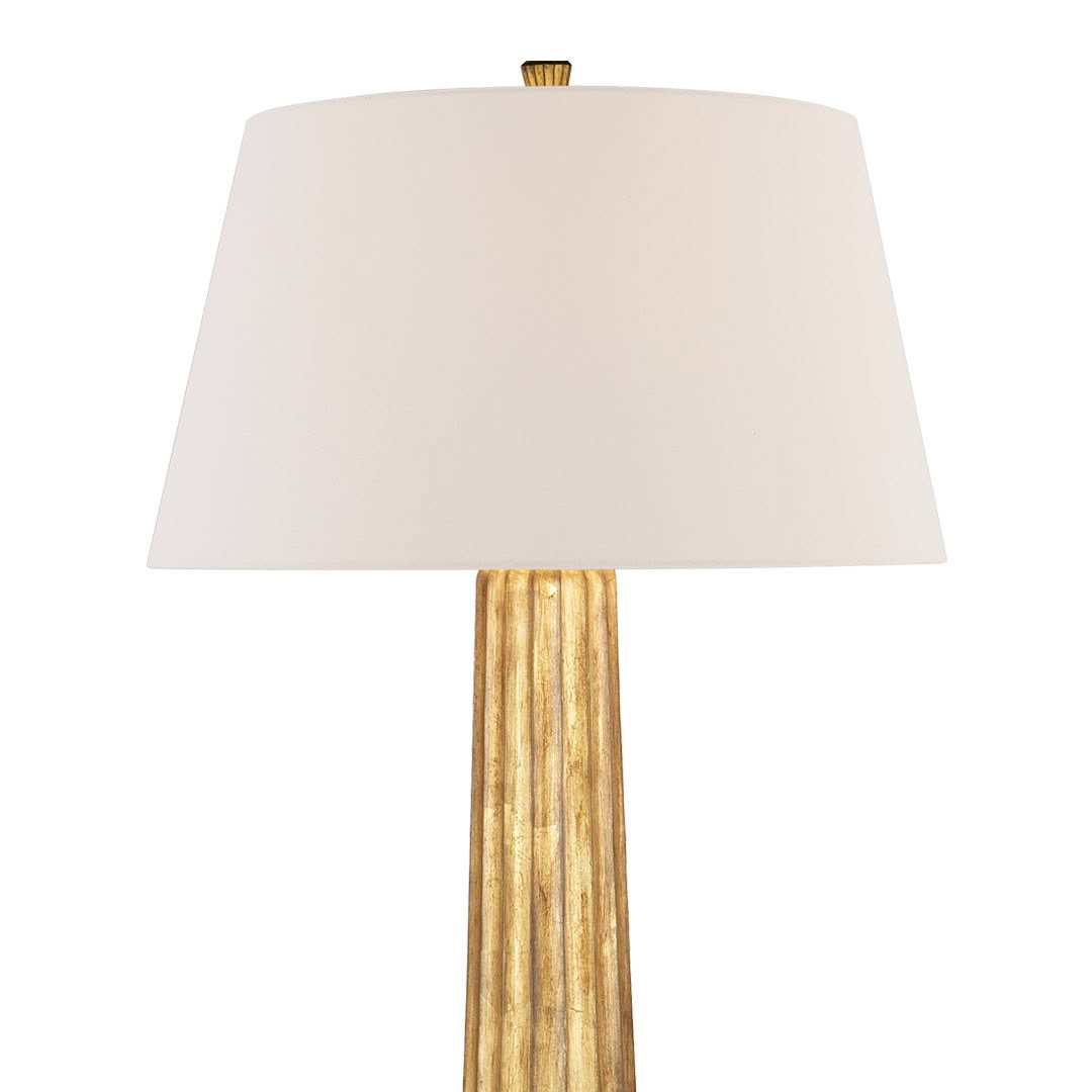 Elegant gold-textured table lamp with white shade