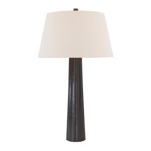 Elegant floor lamp with large white shade and dark base