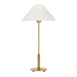Elegant gold floor lamp with white shade