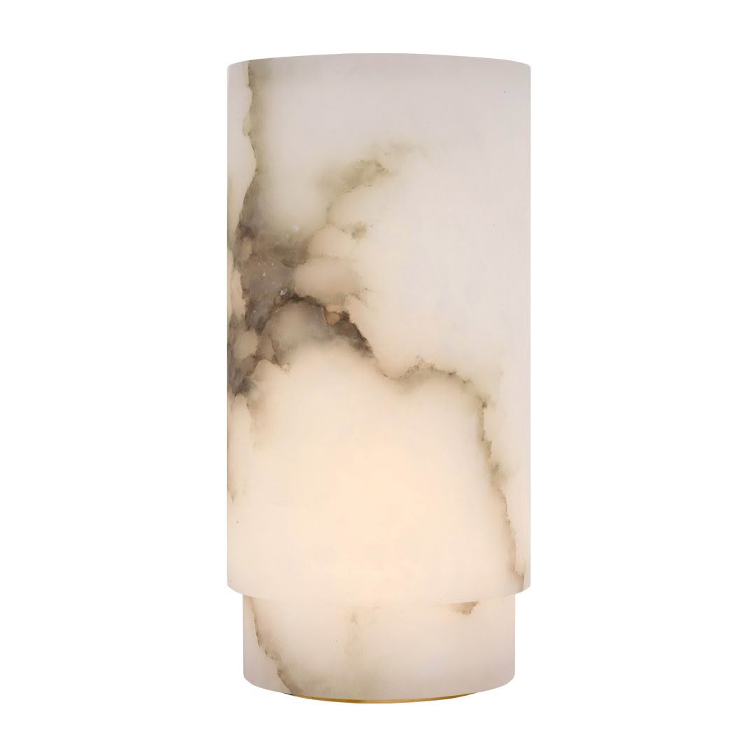Elegant marble-patterned cylindrical wall sconce