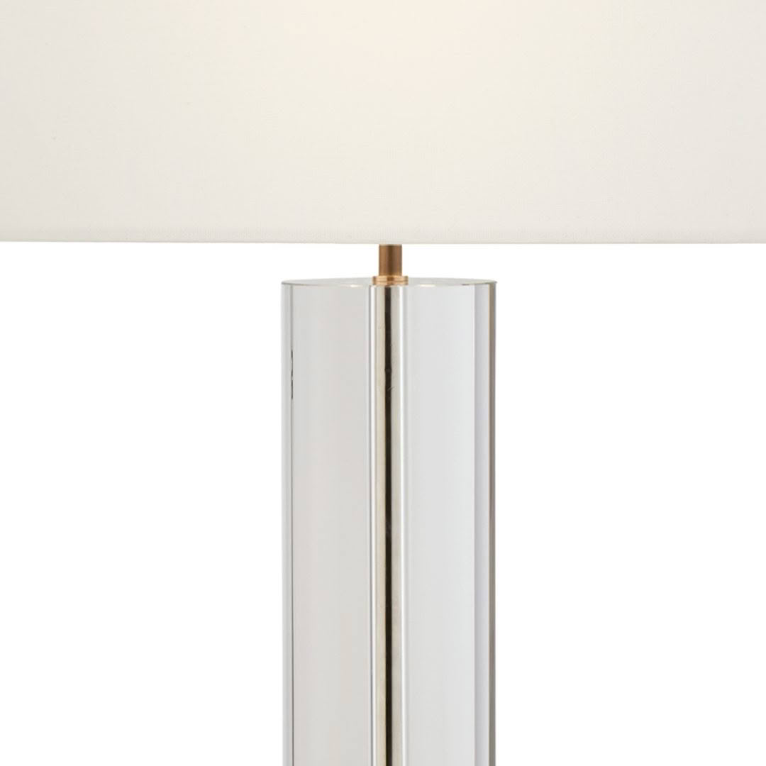 Elegant white lampshade with chrome base