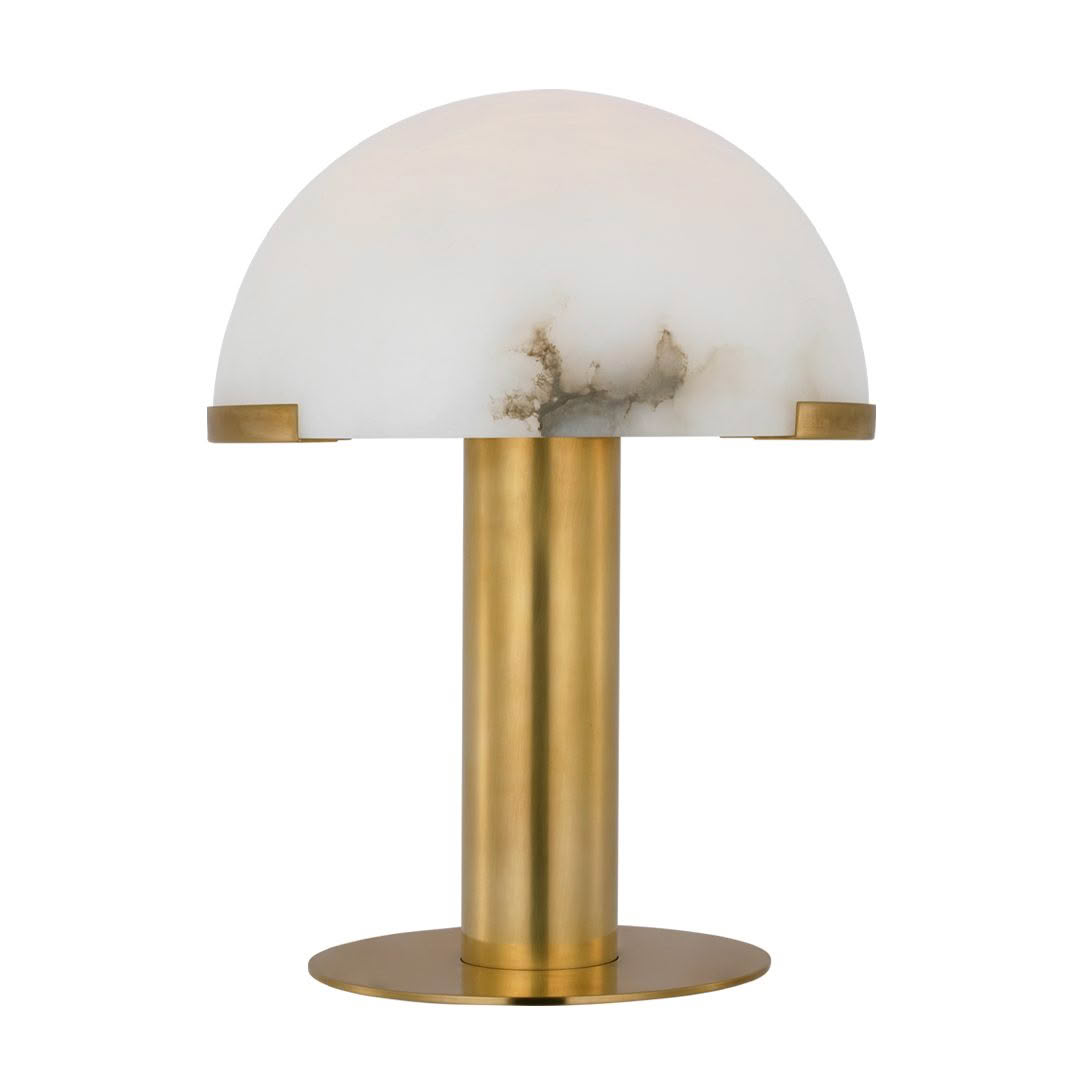 Elegant marble dome table lamp with gold base