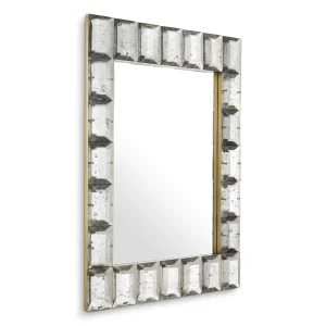 Industrial style mirror with metallic rectangular frame
