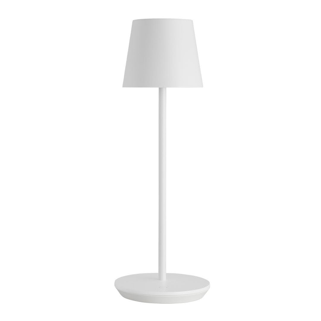 White modern floor lamp isolated on white background
