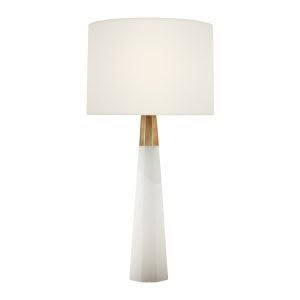 Tall white floor lamp with cylindrical base and shade