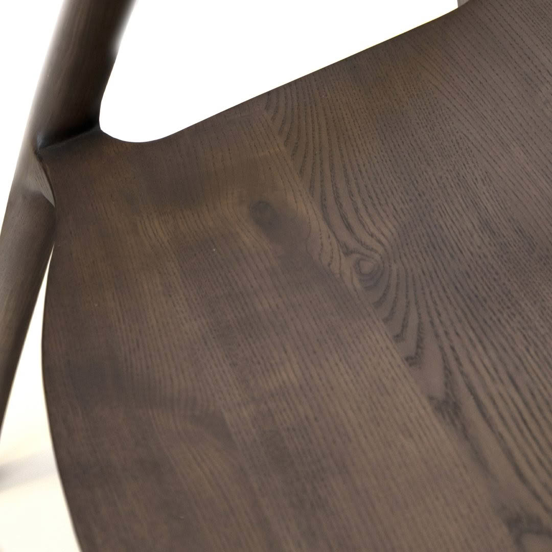 Soho_Diningchair_dark_walnut_1 Close-up of dark wooden chair design details