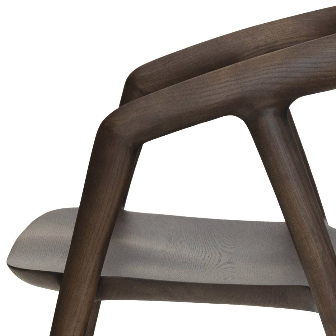 Soho_Diningchair_dark_walnut_2 Close-up of modern wooden chair design