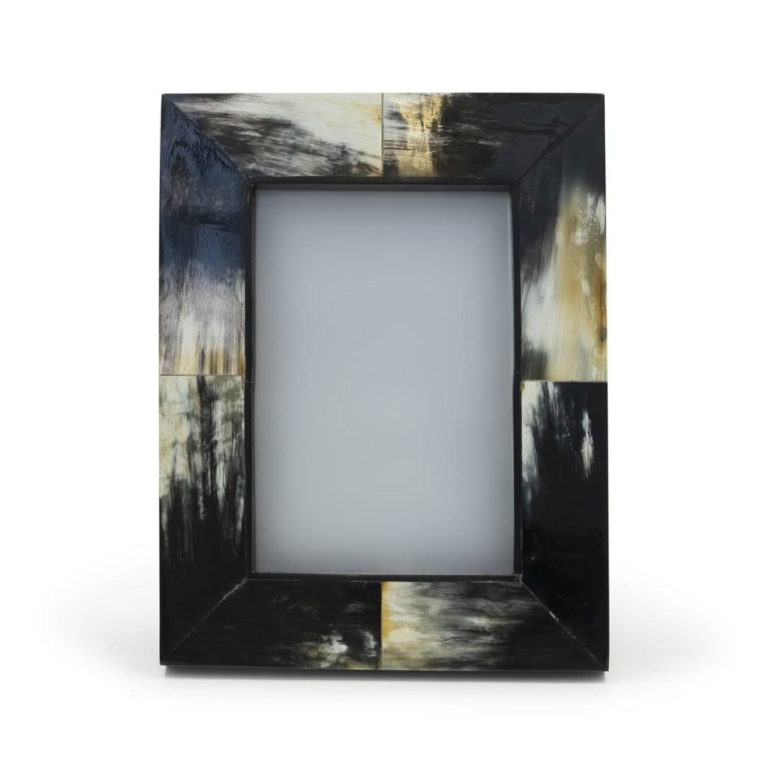 Abstract black and gold square frame on white background