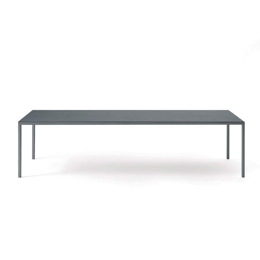 Minimalist gray modern table on white background