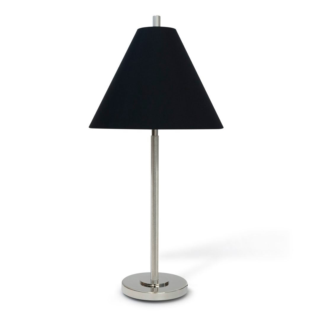 Elegant black table lamp with silver base