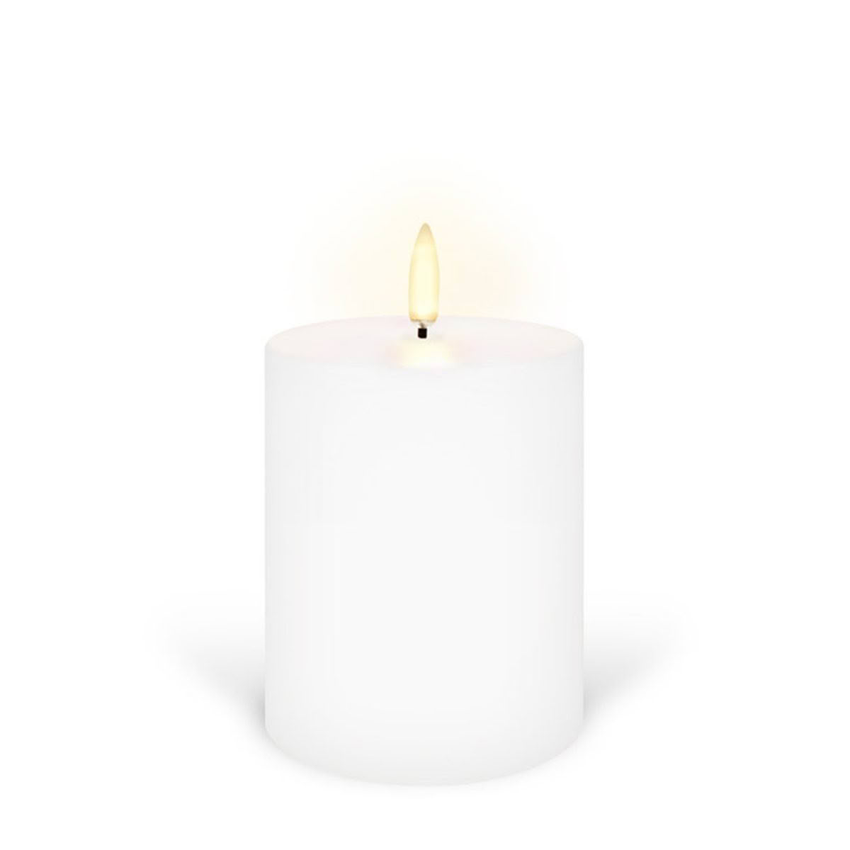 White LED candle with glowing flame