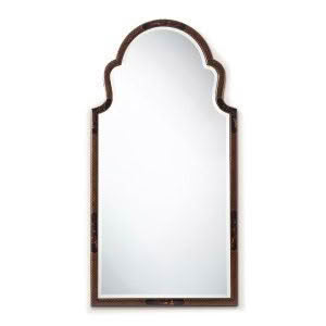 Elegant arched mirror with decorative brown frame