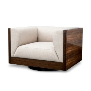 SEBASTIAN SWIVEL CHAIR - EUCALYPTUS VENEER, LOKI NATURAL