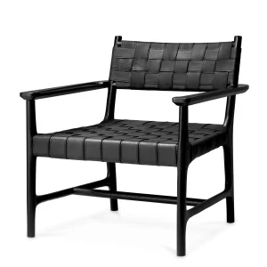 TIBERIO CHAIR - BLACK LEATHER