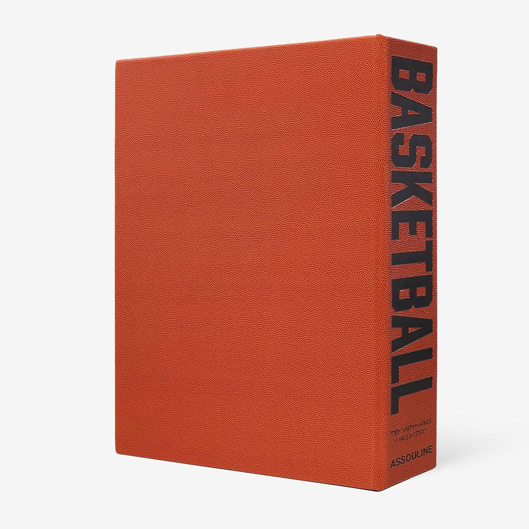 Orange book cover titled Basketball by Assouline