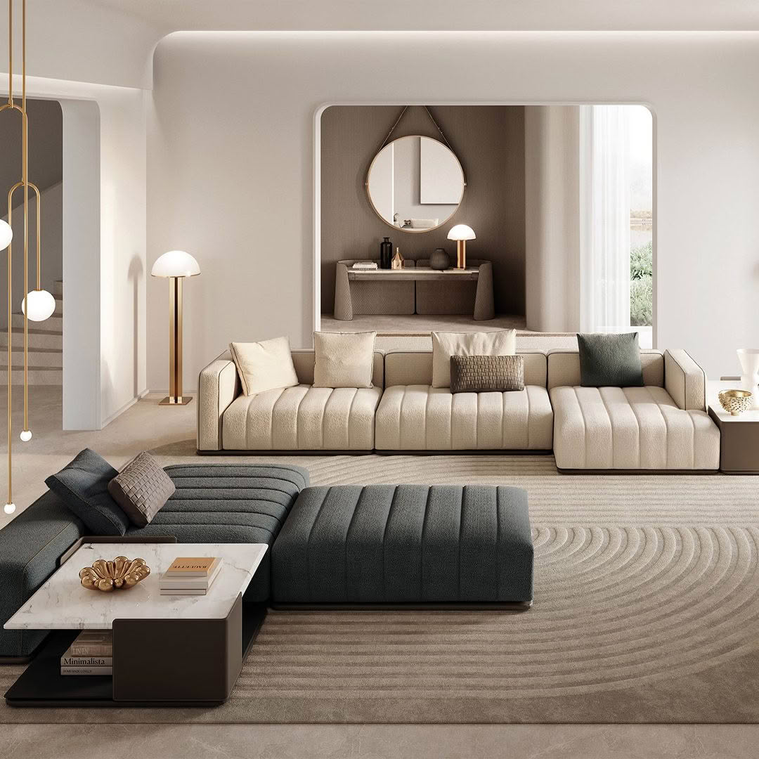 Modern living room design with elegant furniture