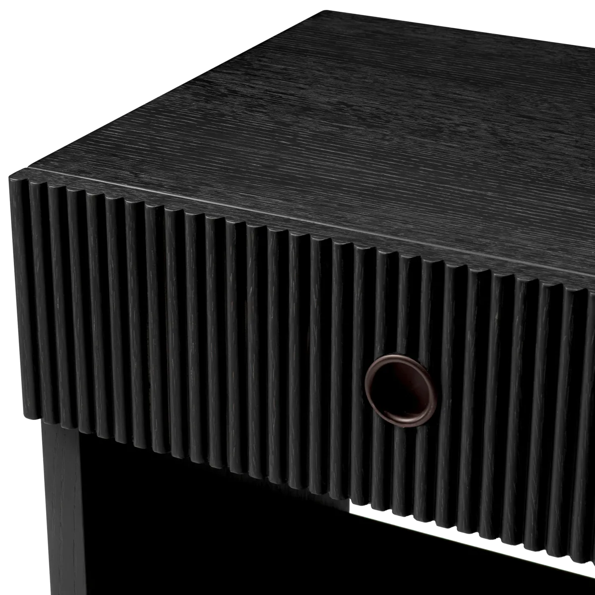 Dimitrios_Nightstand_5 Dark fluted coffee table with round hole detail