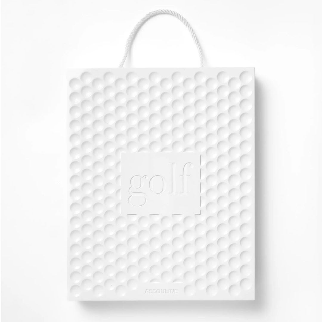 Golf-The-Impossible-Collection_1 White textured shopping bag with golf theme design