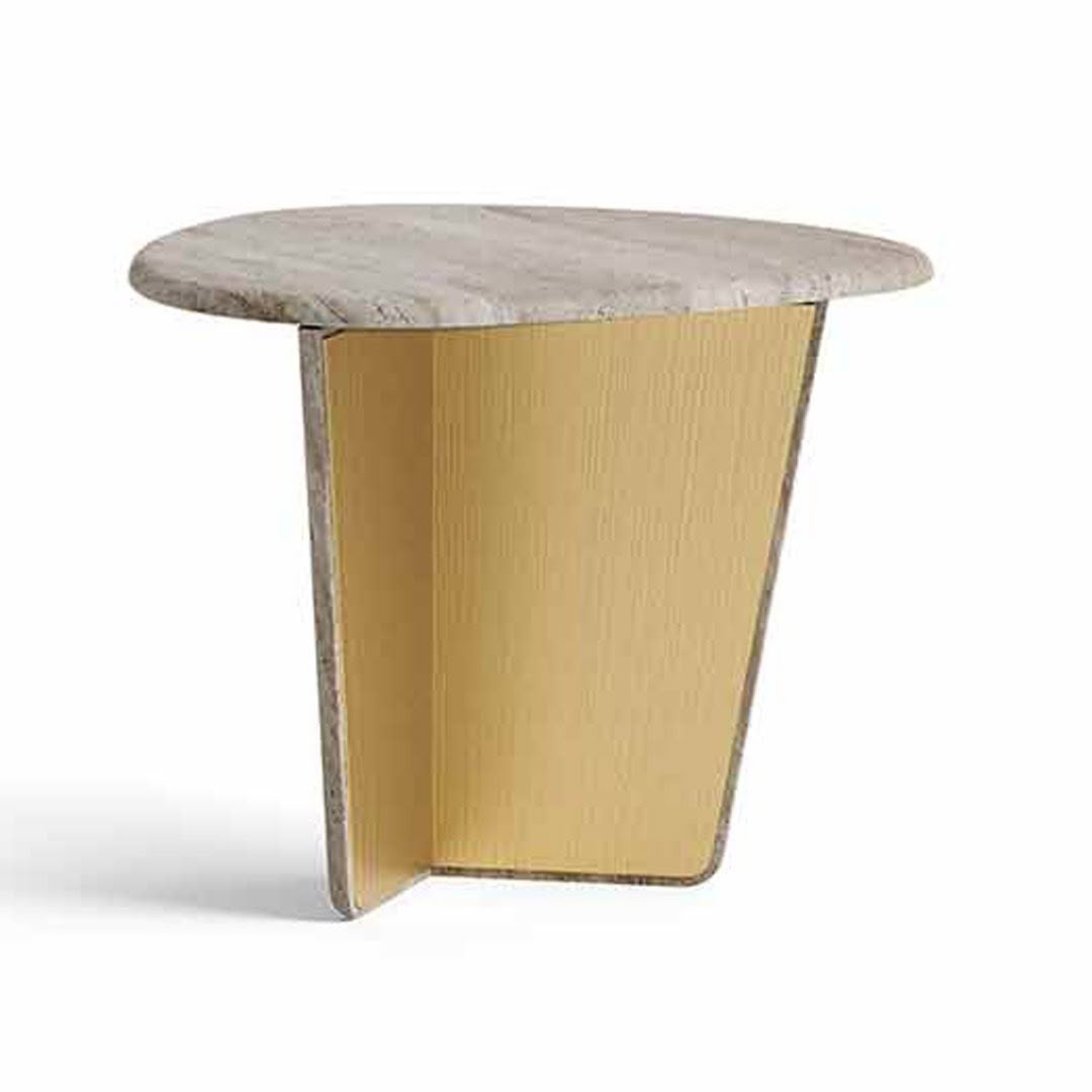 Modern marble top table with gold metal base