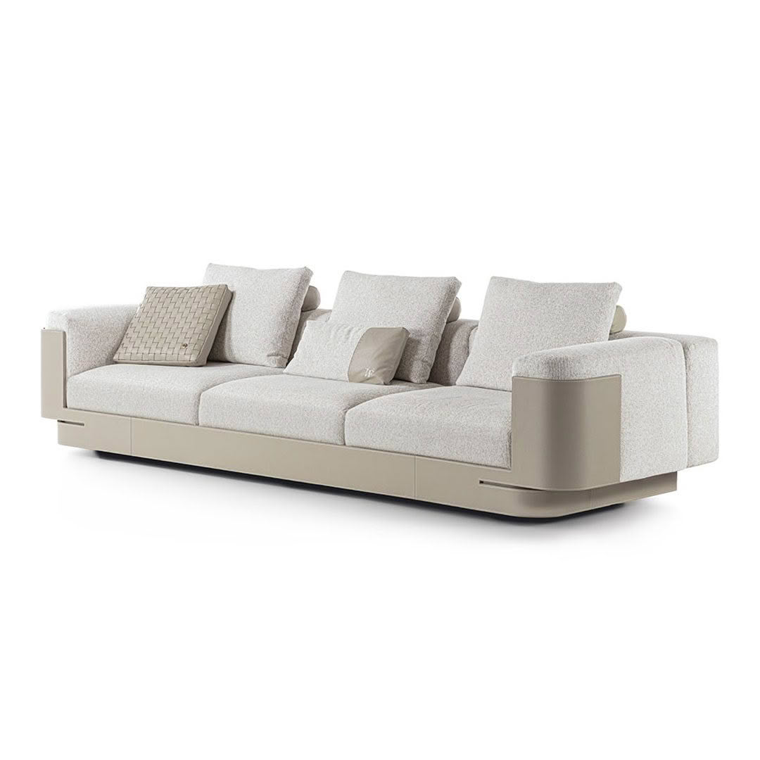 Modern beige sectional sofa with cushions