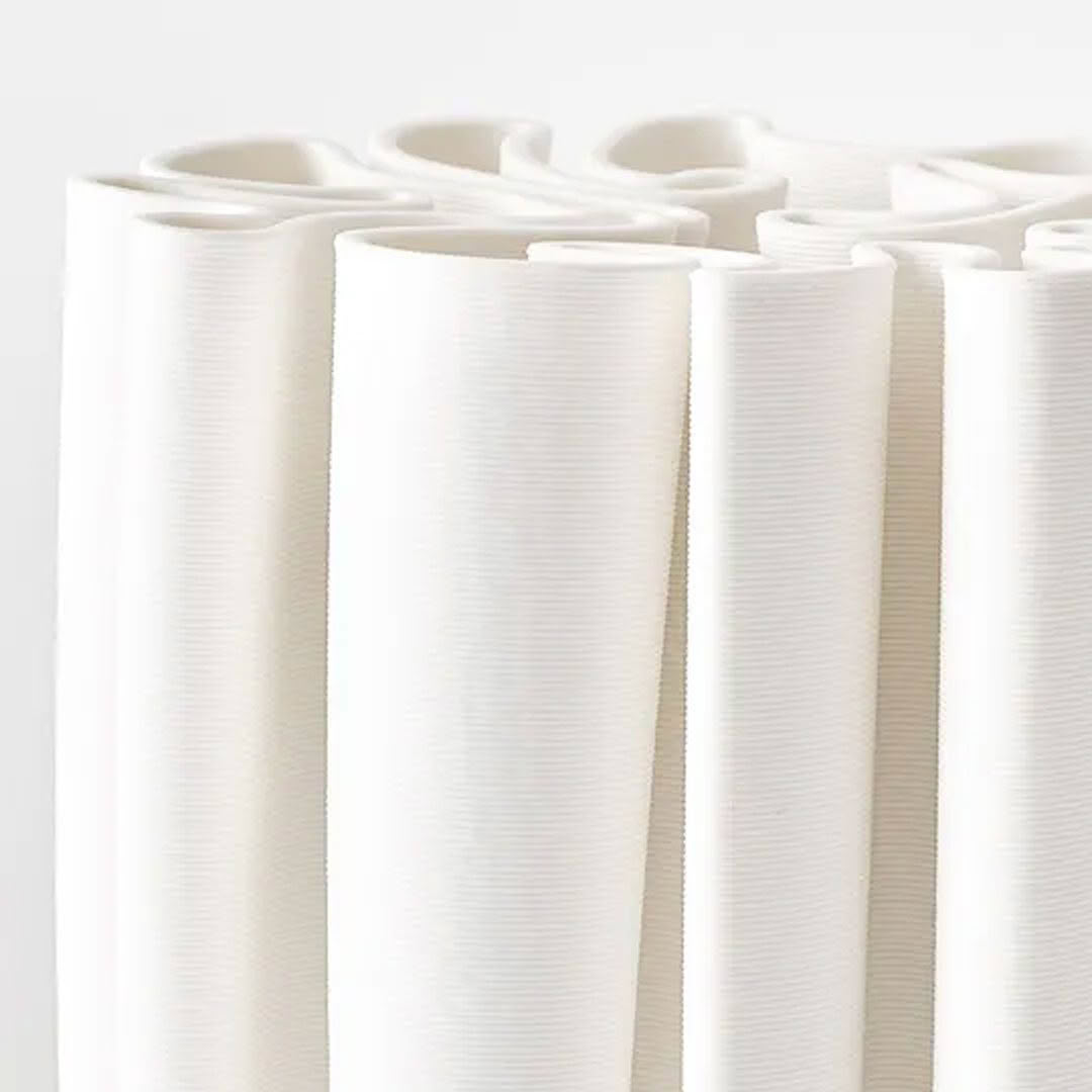Close-up of white fabric rolls
