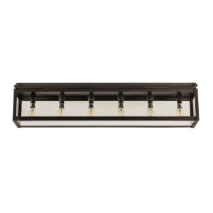 Rectangular industrial chandelier with exposed bulbs