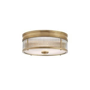 Gold flush mount ceiling light with crystal accents