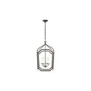 Elegant iron pendant chandelier with four candles