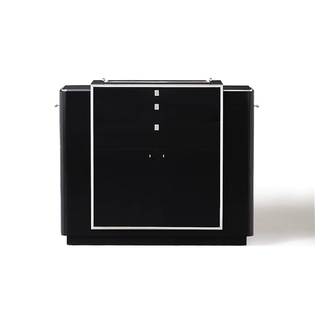 Modern black cable street cabinet isolated on white