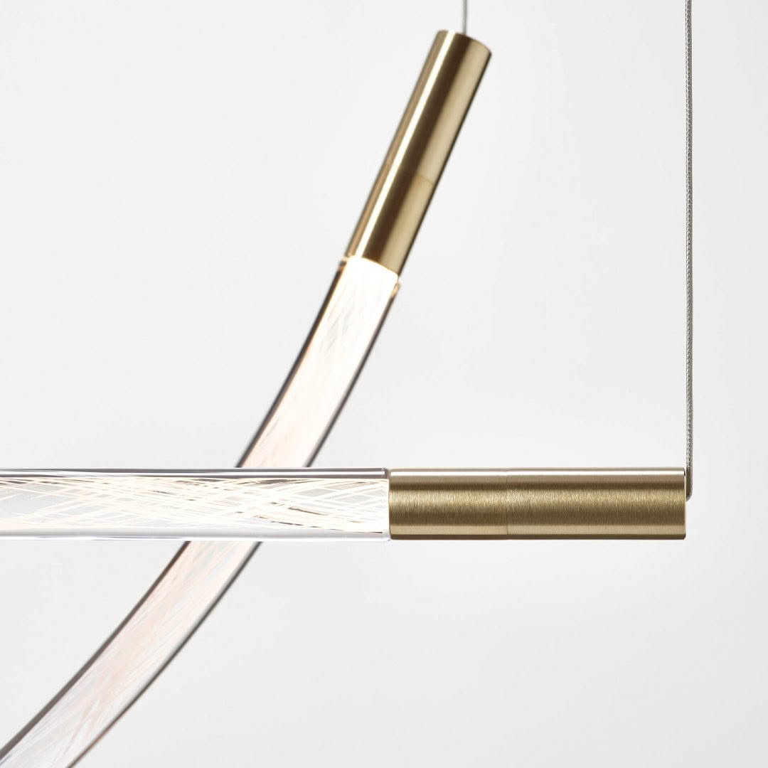 Modern gold hanging LED light fixture