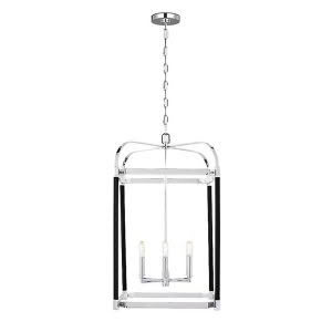 Modern chrome pendant chandelier with three lights
