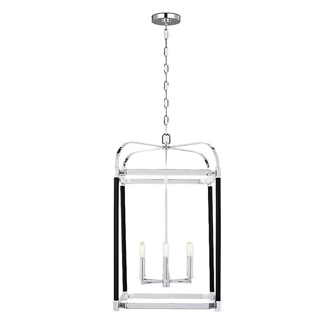 Modern chrome pendant chandelier with three lights