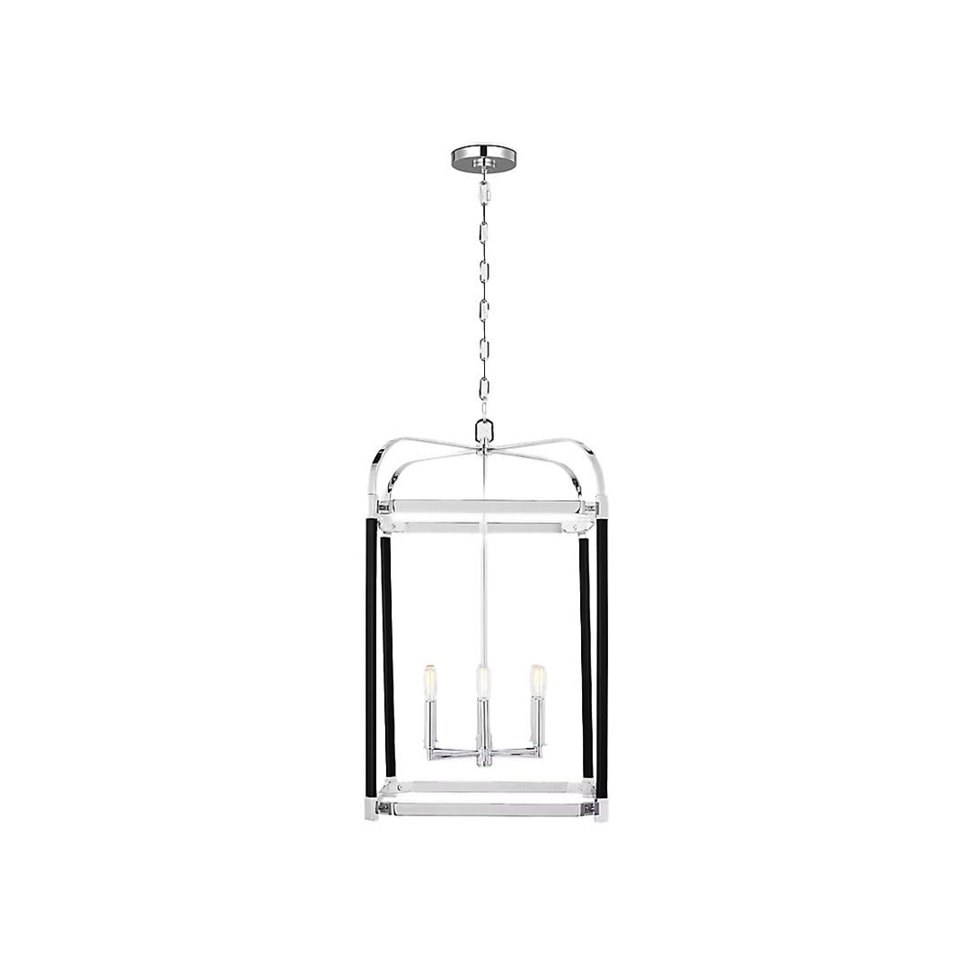 Modern chrome pendant light with three bulbs