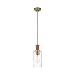 Vintage pendant light with clear glass shade
