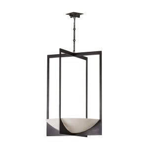 Modern geometric pendant light with metal frame