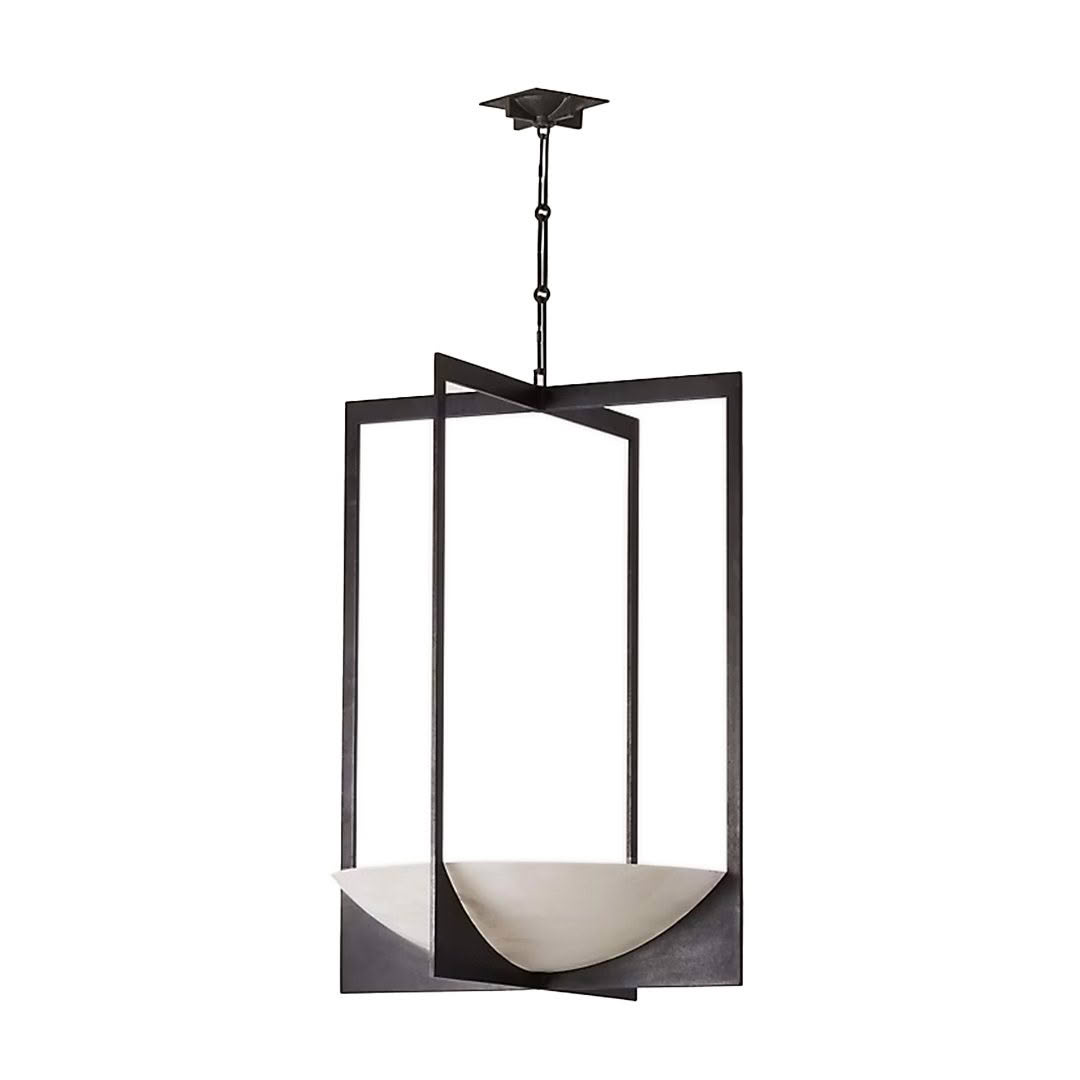 Modern geometric pendant light with metal frame