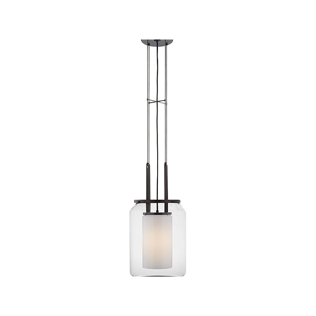 Modern square pendant light with black frame
