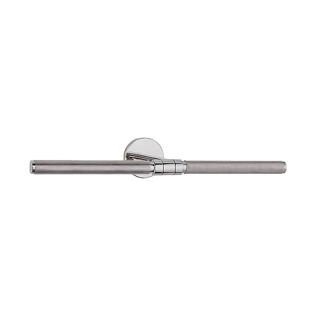 Silver curtain rod with wall bracket