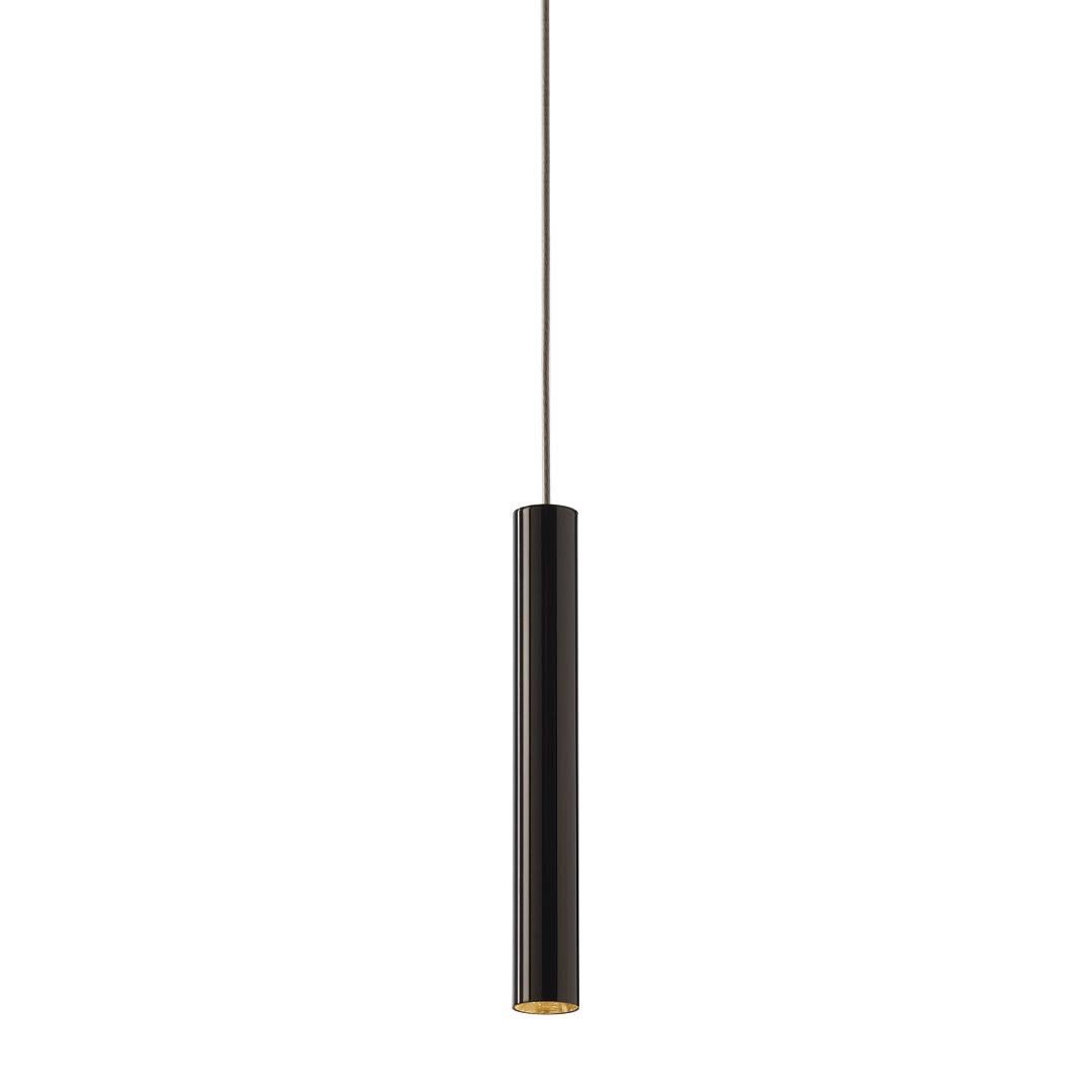 Modern black cylindrical pendant light