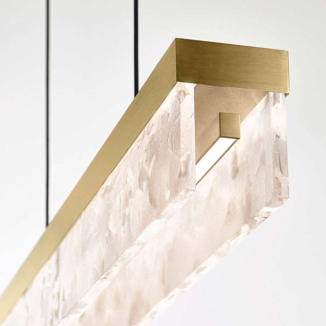 Elegant brass and frosted glass light fixture