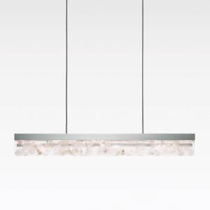 Modern crystal-filled pendant light fixture